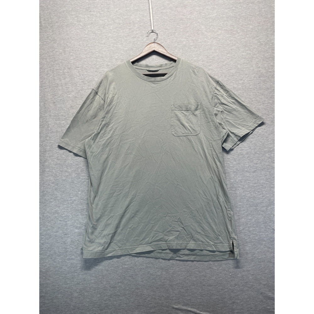 RedHead Pocket T Shirt Mens Tall XL Sage Green Side Slit Short Sleeve Crew Neck